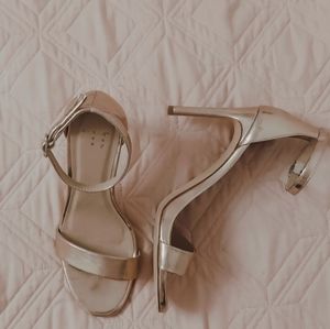 Light Champagne Thick Stiletto Heels